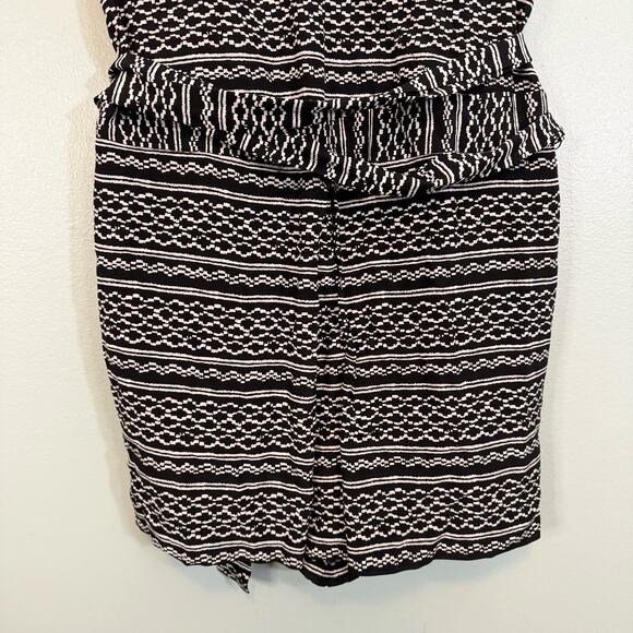 Madewell Romper Womens Medium Kimono in Tidalwave Aztec SOIE Silk Wrap Tie Black - Picture 8 of 11